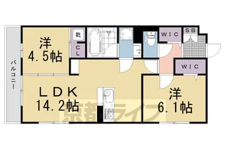 アレ・デ・フルール西向日駅前 A棟【1階】の間取り