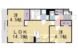 「アレ・デ・フルール西向日駅前A棟」【2階】の間取り