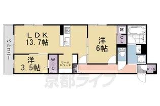「アレ・デ・フルール西向日駅前A棟」【1階】の間取り