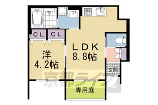 ラトゥール【1F号室】の間取り