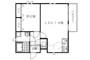 鳴滝ステージⅠ【1-B号室】の間取り