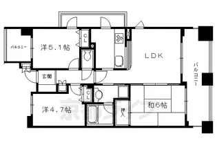 パインフィールド洛南【105号室】の間取り