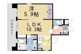 四条富小路マンション【501号室】の間取り