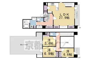 四条富小路マンション【502号室】の間取り