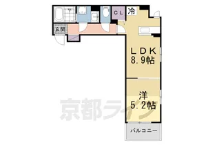 ラフレシール ウエスト【302号室】の間取り