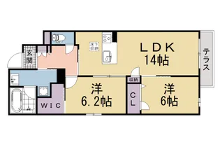シャーメゾン ヒカリ【102号室】の間取り