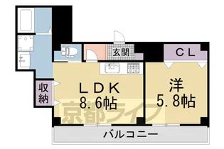 コンフォルタ楠葉【201号室】の間取り