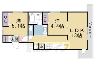 猫の家 Maison du Chat【1階】の間取り