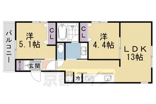 猫の家 Maison du Chat【201号室】の間取り