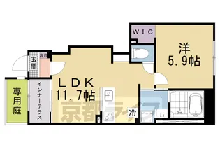 「シャルール椥辻」【1階】の間取り
