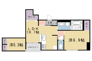 KB.メゾングレイス【201号室】の間取り