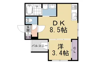 HUBI CORE西京極【3階】の間取り