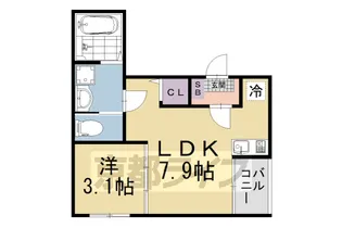 ハーモニーテラス深草キトロ町【201号室】の間取り