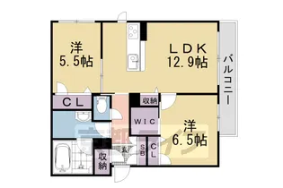下鴨グリーンボロウ【201号室】の間取り