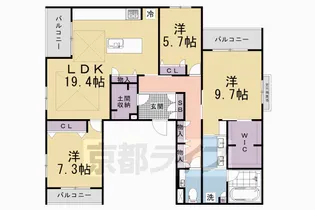 エリシア 御所南【301号室】の間取り