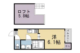 LEGARE伏見【102号室】の間取り
