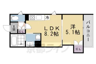 クリエオーレ牧野本町【201号室】の間取り