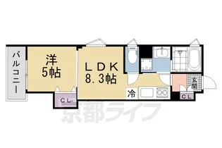 クリエオーレ牧野本町【302号室】の間取り