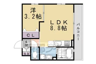 桃山レジデンス【1階】の間取り
