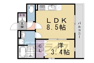 桃山レジデンス【3階】の間取り