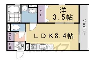 桃山レジデンス【1階】の間取り