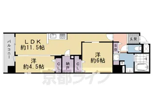 (仮称)デュオフラッツ四条油小路【302号室】の間取り