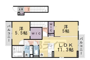 Mahalo膳所本町【203号室】の間取り