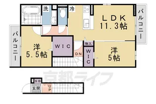 Mahalo膳所本町【205号室】の間取り
