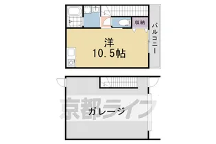 木津清水ガレージハウスB棟【1号室】の間取り