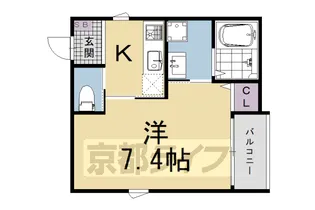 yu−amour西院【102号室】の間取り