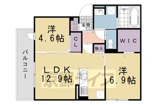 GRAMM松室吾田神町A【2階】の間取り