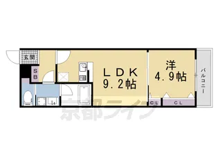 ウェルスクエア千本下長者【3階】の間取り
