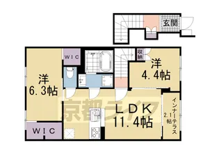 Hygge優亜【201号室】の間取り