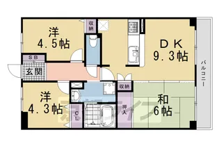 ライオンズマンション淀リバーサイド 1011【1011号室】の間取り
