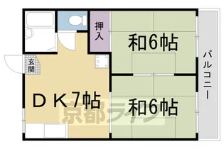 京都府京都市右京区嵯峨野東田町【アパート】の間取り