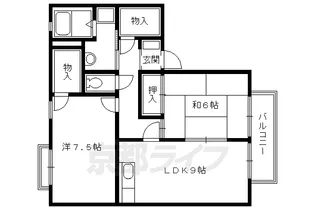 コンフォール鳴滝【202号室】の間取り