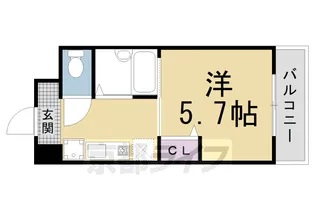 エクシード西院Ⅱ【201号室】の間取り