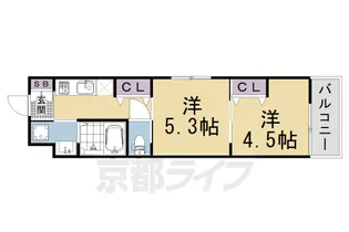 ARCOBALENO KYOTO NISHIKYOGOKU【4階】の間取り