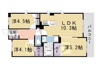 パインフィールド洛西【6階】の間取り