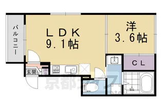 DiiRA鳥羽街道【2階】の間取り