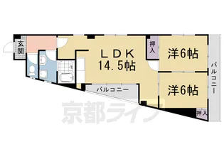 リーブルーノ井【3-A号室】の間取り