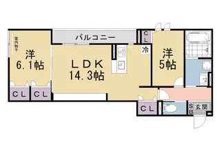 Bord du Lac Soeri【3階】の間取り