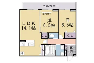 Bord du Lac Soeri【306号室】の間取り