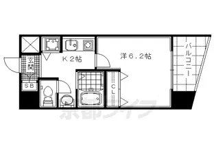 ライジングコート京都西院フロンティア【2階】の間取り