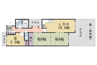 グリーン・パレス蚕の社【103号室】の間取り