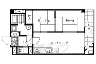 西京極ガーデンハイツ【514号室】の間取り