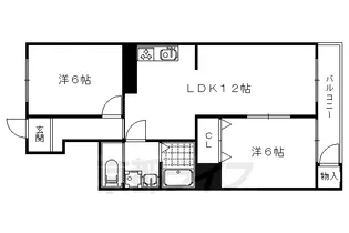 西京極ガーデンハイツ【5階】の間取り