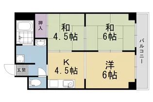 西京極ガーデンハイツ【514号室】の間取り