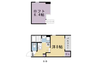 ハーモニービレッジ深草【1階】の間取り