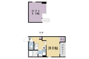 ハーモニービレッジ深草【203号室】の間取り